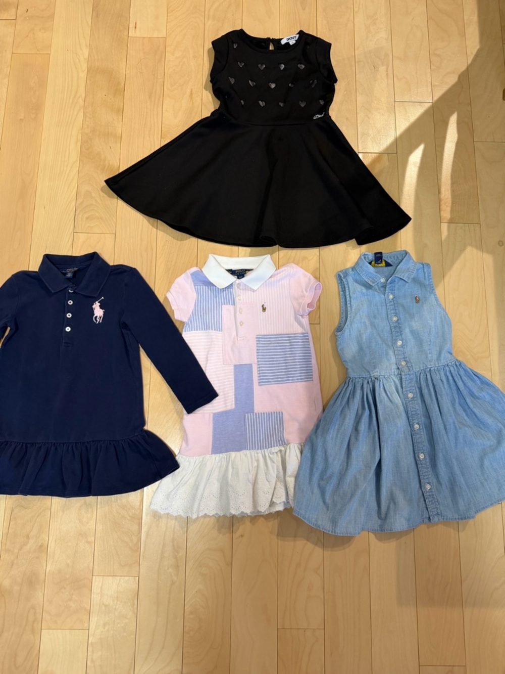 Ralph Lauren Mixed Girls Dress Lot - Black, Navy, Pink, Chambray